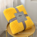 wholesale Flannel Coral Flannelette Striped Milk Nap Blanket